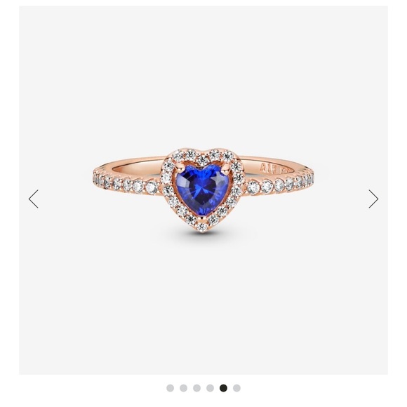 Sparkling Blue Elevated Heart Ring - Picture 4 of 12